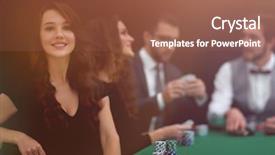  Presentation with modern - Audience pleasing slide set consisting of business woman sitting at craps backdrop and a  colored foreground