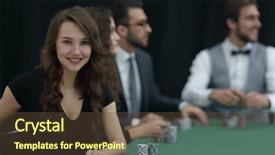  Presentation with business idea modern abstract - Theme having business woman sitting at craps background and a tawny brown colored foreground