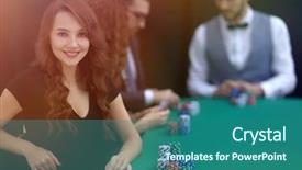  Presentation with modern - Presentation design with business woman sitting at craps background and a ocean colored foreground