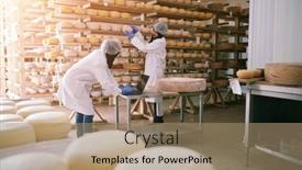  Presentation with woman business - Slide set with business-woman-team-in-local background and a coral colored foreground