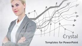 Presentation with doodle - Beautiful slide deck featuring business woman thinking against graph doodle and white background with flare backdrop and a white colored foreground
