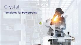  Presentation with phone - Slide set featuring business-woman-with-a-mobile background and a sky blue colored foreground