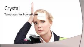  Presentation with woman colored parachute - Colorful PPT layouts enhanced with business woman with colored stickers backdrop and a  colored foreground