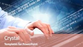  Presentation with woman business - Colorful slides enhanced with business woman with computer backdrop and a coral colored foreground