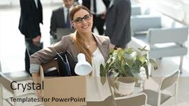  Presentation with personal - Theme with business woman with personal thing background and a coral colored foreground