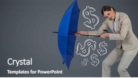  Presentation with woman gathering - Presentation consisting of business woman with umbrella background and a  colored foreground