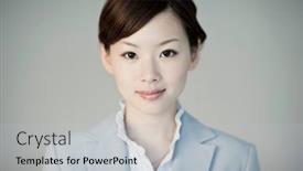  Presentation with company - Slide deck consisting of business-woman-working background and a light gray colored foreground