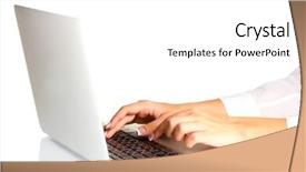  Presentation with hands of anonymous hackers typing - Presentation with business woman's hands typing background and a white colored foreground