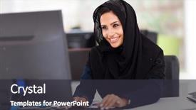 Presentation with corporate - Amazing slide set having business women - attractive female arabic corporate worker backdrop and a dark gray colored foreground