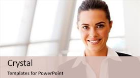  Presentation with portrait of a shy embarrassed - Audience pleasing slide set consisting of business women - attractive young businesswoman portrait backdrop and a lemonade colored foreground