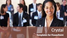  Presentation with conference - Audience pleasing theme consisting of business women - businesswoman delivering presentation at conference backdrop and a tawny brown colored foreground