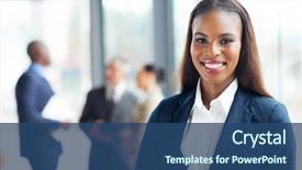  Presentation with african - Amazing presentation design having business women - close up portrait of happy backdrop and a ocean colored foreground