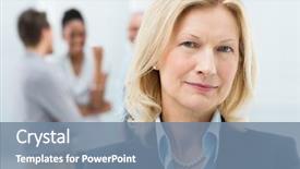  Presentation with multicultural senior citizen - Audience pleasing theme consisting of business women - portrait of happy senior businesswoman backdrop and a seafoam green colored foreground