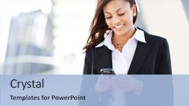  Presentation with shot - Slides having business women - shot of a beautiful black background and a light blue colored foreground