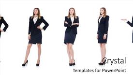  Presentation with molecular biology white - PPT theme featuring business women - young businesswoman isolated on white background and a white colored foreground