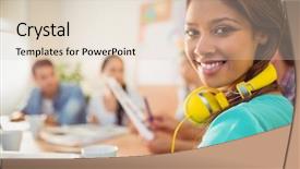  Presentation with behavioral plan - PPT theme having business women design - close up plan background and a lemonade colored foreground