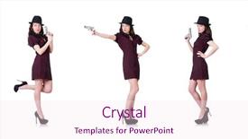  Presentation with gangster - Audience pleasing presentation theme consisting of business women montage - woman gangster with handgun backdrop and a pink colored foreground