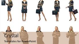  Presentation with woman tied rope sexual - PPT theme having business women montage - woman tied up isolated background and a coral colored foreground
