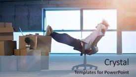  Presentation with construction documents - Audience pleasing slide deck consisting of business workflow with cardboard box backdrop and a  colored foreground