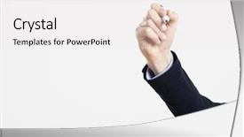  Presentation with glass - Presentation theme featuring business writing - male hand writting something background and a white colored foreground