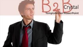  Presentation with writing - Beautiful PPT theme featuring business writing b2b backdrop and a coral colored foreground