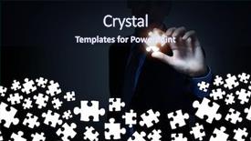  Presentation with puzzle - Amazing slide set having businesserson on dark background taking backdrop and a  colored foreground