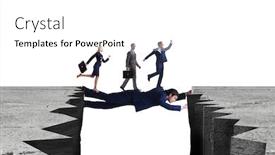  Presentation with acting - Amazing theme having businessman-acting-as-a-bridge backdrop and a white colored foreground