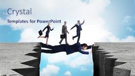  Presentation with acting - Colorful PPT layouts enhanced with businessman-acting-as-a-bridge backdrop and a sky blue colored foreground