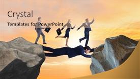  Presentation with acting - Slides having businessman-acting-as-a-bridge background and a lemonade colored foreground