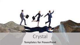  Presentation with acting - Audience pleasing slide set consisting of businessman-acting-as-a-bridge backdrop and a light gray colored foreground