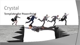  Presentation with acting - Presentation theme enhanced with businessman-acting-as-a-bridge background and a white colored foreground