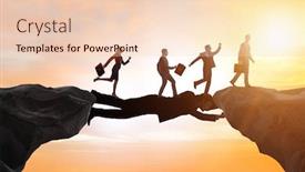  Presentation with acting - Amazing theme having businessman-acting-as-a-bridge backdrop and a lemonade colored foreground