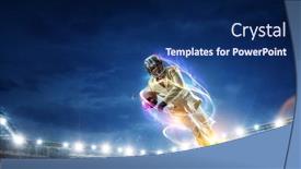  Presentation with american football - Presentation theme having businessman-acting-as-american-football background and a navy blue colored foreground