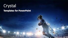  Presentation with acting - PPT layouts with businessman-acting-as-american-football background and a navy blue colored foreground