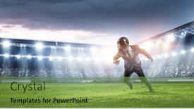  Presentation with acting - PPT theme enhanced with businessman-acting-as-american-football background and a seafoam green colored foreground