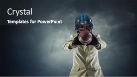  Presentation with acting - Presentation design with businessman-acting-as-american-football background and a tawny brown colored foreground