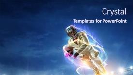  Presentation with acting - Presentation with businessman-acting-as-american-football background and a navy blue colored foreground