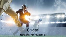  Presentation with acting - Slide set enhanced with businessman-acting-as-american-football background and a light blue colored foreground