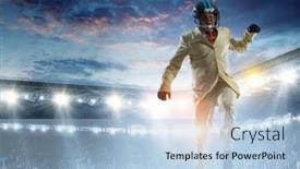  Presentation with acting - PPT layouts featuring businessman-acting-as-american-football background and a light blue colored foreground