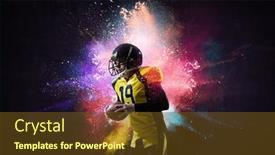  Presentation with acting - Theme enhanced with businessman-acting-as-american-football background and a tawny brown colored foreground