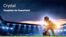  Presentation with acting - Presentation theme consisting of businessman-acting-as-american-football background and a ocean colored foreground