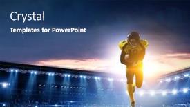  Presentation with acting - Slide set enhanced with businessman-acting-as-american-football background and a ocean colored foreground