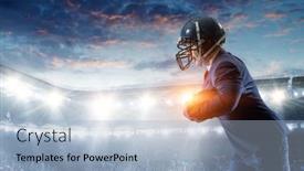  Presentation with acting - Theme featuring businessman-acting-as-american-football background and a light blue colored foreground