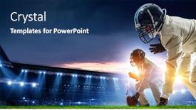  Presentation with acting - Presentation design consisting of businessman-acting-as-american-football background and a ocean colored foreground