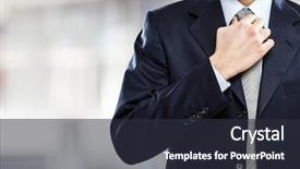  Presentation with april showers close up - PPT theme consisting of businessman adjusting his necktie background and a tawny brown colored foreground