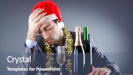  Presentation with christmas party - Slide set having businessman after office christmas party background and a  colored foreground