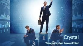  Presentation with successful - Cool new presentation with businessman after successful transaction backdrop and a ocean colored foreground