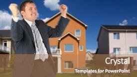  Presentation with community prayer - Amazing theme having businessman against backdrop of cottage backdrop and a coral colored foreground