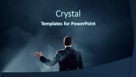  Presentation with night city - Slides enhanced with businessman-against-night-city-view background and a navy blue colored foreground