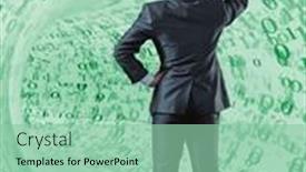  Presentation with funnel - PPT layouts enhanced with businessman-against-the-funnel-made background and a mint green colored foreground